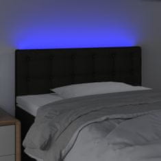 Vidaxl LED posteljno vzglavje črno 100x5x78/88 cm blago