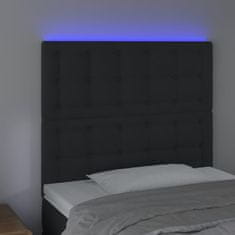 Vidaxl LED posteljno vzglavje črno 100x5x118/128 cm žamet