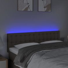 Vidaxl LED posteljno vzglavje taupe 144x5x78/88 cm blago