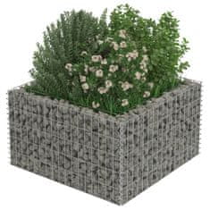 Vidaxl Visoka greda gabion pocinkano jeklo 90x90x50 cm