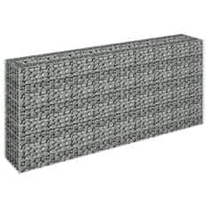 Vidaxl Visoka greda gabion pocinkano jeklo 180x30x90 cm