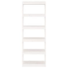Vidaxl Knjižnica/predel, bela, 60x30x167,5 cm, bor