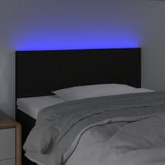 Vidaxl LED posteljno vzglavje črno 100x5x78/88 cm blago