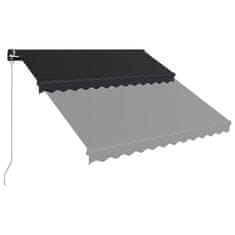 Vidaxl Ročno zložljiva tenda z LED lučmi 350x250 cm antracitna