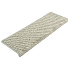 Vidaxl Samolepilne preproge za stopnice sisal 15 kosov 65x25 cm sive