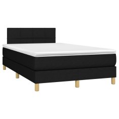 Vidaxl Box spring postelja z vzmetnico črna 120x190 cm blago
