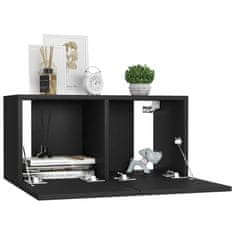Vidaxl Viseča TV omarica 2 kosa črna 60x30x30 cm