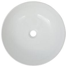 Vidaxl Umivalnik Okrogel Keramičen Bele Barve 41,5x13,5 cm