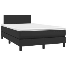 Vidaxl Box spring postelja z vzmetnico črna 120x190 cm umetno usnje