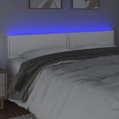 Vidaxl LED posteljno vzglavje belo 160x5x78/88 cm umetno usnje