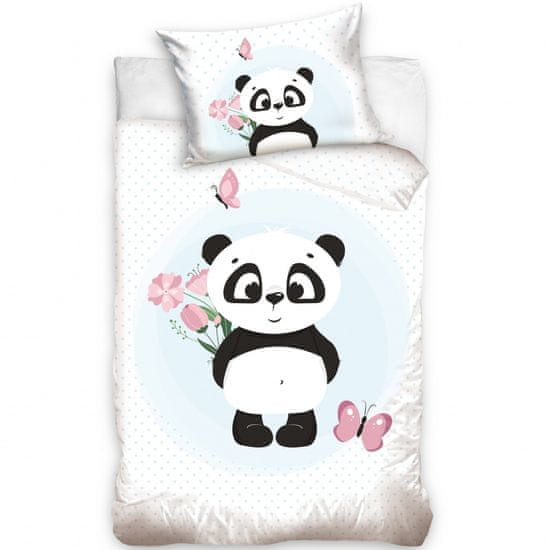 Carbotex Bombažna posteljna rjuha PANDA, 100/135+40/60, BABY226008