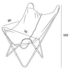 Homla Fotelj BUTTERFLY s kovinskim okvirjem - bež šerpa 70x80x102 cm