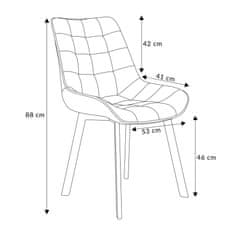 Homla Stol COLIN iz velurja sive barve 53x51x83 cm