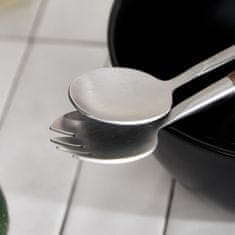 Homla MOOKA keramična skleda za solato s pripomočki črna 24 cm