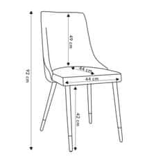 Homla LOGAN velur stol črne barve 44x44x92 cm