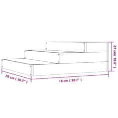 Vidaxl Visoka greda siva 78x78x27 cm trdna borovina