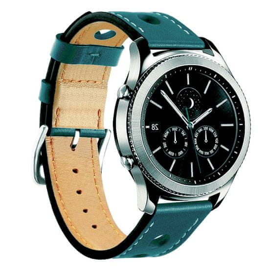 BStrap Leather Italy pašček za Samsung Gear S3, dark teal