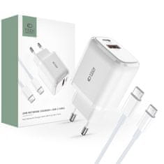 Tech-protect C20W polnilnik USB / USB-C 20W QC PD + kabel USB-C, bela