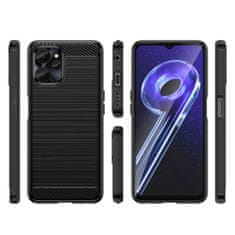 slomart karbonski ovitek za realme 10 5g / realme 9i 5g fleksibilen silikonski karbonski ovitek black