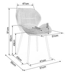 CASARREDO Oblazinjen jedilni stol HULK siva/črna