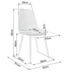 CASARREDO Oblazinjen jedilni stol FOX ŽAMETno siva/črna