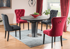 CASARREDO Oblazinjen jedilni stol MARCUS VELVET črna/črna