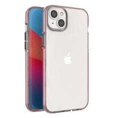 slomart silikonski ovitek spring case za iphone 14 plus z okvirjem svetlo roza