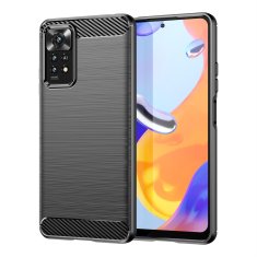 slomart carbon case flexible cover sleeve za xiaomi redmi note 11 pro + 5g / 11 pro 5g / 11 pro črn