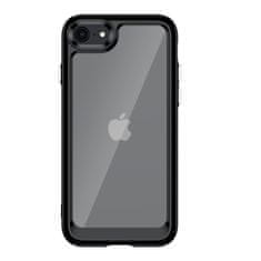 slomart ovitek outer space case za iphone se 2022 / se 2020 / iphone 8 / iphone 7, trda prevleka z gel okvirjem, črna