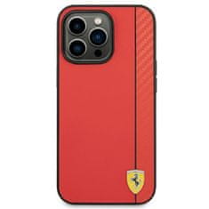 Ferrari Ferrari Carbon - Ohišje za iPhone 14 Pro (rdeče)