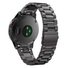 Miramarket Zapestnica iz nerjavečega jekla za Garmin Fenix 5 / 6 / 6 Pro / 7 Black