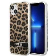 Guess Guess Leopard Electro Stripe - Ohišje za iPhone 13 mini (rjavo)