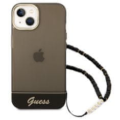 Guess Guess prozoren trak z biserom - ohišje za iPhone 14 Plus (črno)