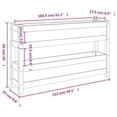 Vidaxl Visoka greda bela 112x25x66 cm trdna borovina