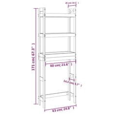 Vidaxl Stojalo za kopalnico medeno rjavo 63x26x171 cm trdna borovina