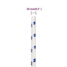 Vidaxl Vrv za čoln bela 10 mm 500 m polipropilen