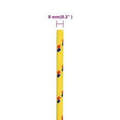 Vidaxl Vrv za čoln rumena 8 mm 250 m polipropilen