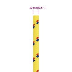 Vidaxl Vrv za čoln rumena 12 mm 50 m polipropilen