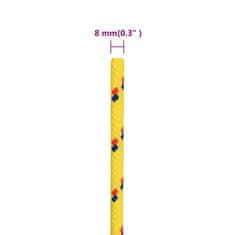 Vidaxl Vrv za čoln rumena 8 mm 50 m polipropilen