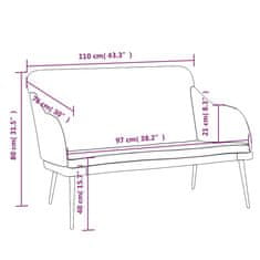 Vidaxl Klop črna 110x76x80 cm žamet