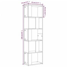 Vidaxl Knjižna omara rjav hrast 45x24x160 cm inženirski les