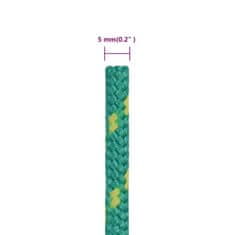 Vidaxl Vrv za čoln zelena 5 mm 25 m polipropilen