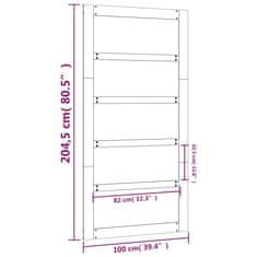 Vidaxl Hlevska vrata 100x1,8x204,5 cm trdna borovina