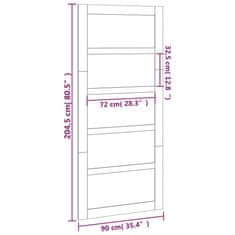 Vidaxl Hlevska vrata bela 90x1,8x204,5 cm trdna borovina