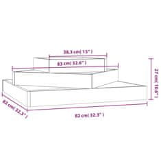 Vidaxl Visoka greda siva 83x83x27 cm trdna borovina