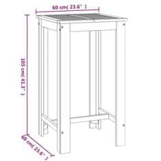 Vidaxl Vrtna barska miza 60x60x105 cm trden akacijev les