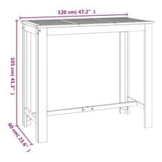 Vidaxl Vrtna barska miza 120x60x105 cm trden akacijev les