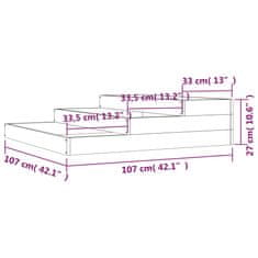 Vidaxl Visoka greda siva 107x107x27 cm trdna borovina