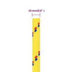 Vidaxl Vrv za čoln rumena 16 mm 100 m polipropilen