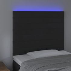 Vidaxl LED posteljno vzglavje črno 90x5x118/128 cm žamet